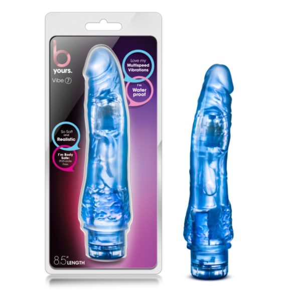 B Yours - Vibe 7 Vibrador Realista Jelly Waterproof Blue 8.5”