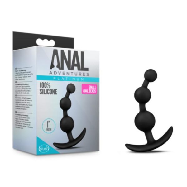 Anal Adventures - Platinum - Small Anal Beads - Black