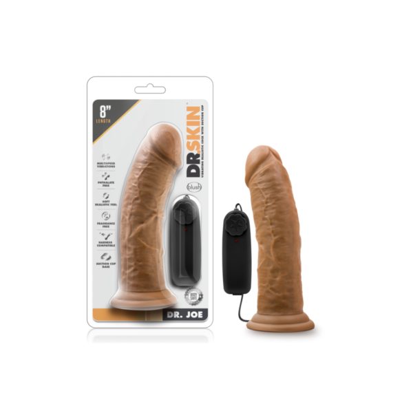 Dr. Skin Dr. Remote Control Vibrating Realistic Cock With Suction Cup Waterproof Mocha 8 Inch