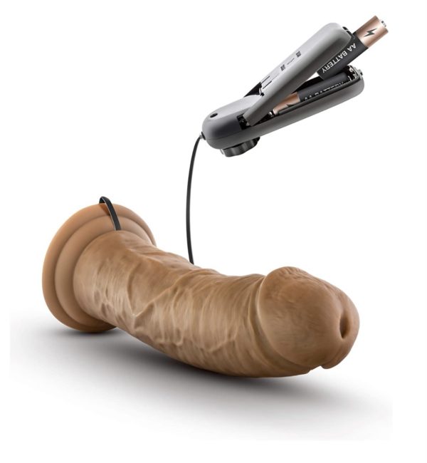 Dr. Skin Dr. Remote Control Vibrating Realistic Cock With Suction Cup Waterproof Mocha 8 Inch - Imagen 3