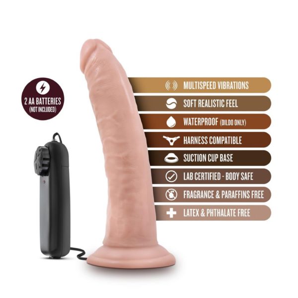 Dr. Skin - Dr. Dave - 7 Inch Vibrating Cock with Suction Cup - Vanilla - Imagen 8