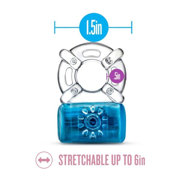 Play With Me - One Night Stand Vibrating C-Ring - Blue - Imagen 3