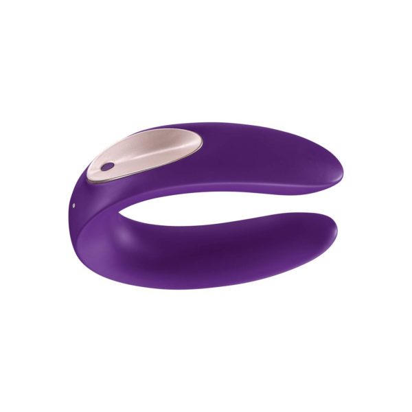 Double Plus Remote Silicone USB Rechargeable Couples Vibe Purple - Imagen 4