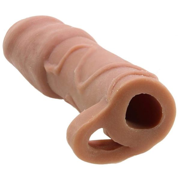 UNCIRCUMCISED XTENDER WITH SCROTUM RING-BROWN - Imagen 2