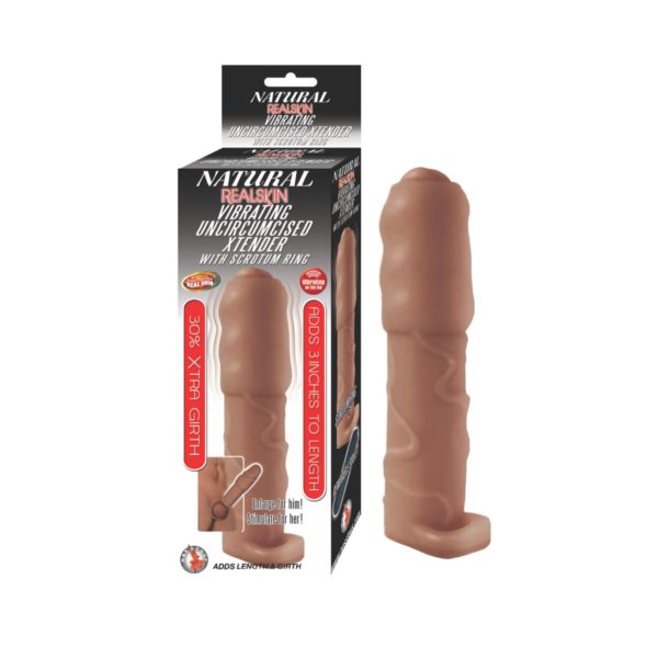 UNCIRCUMCISED XTENDER WITH SCROTUM RING-BROWN