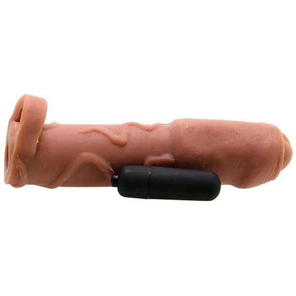 UNCIRCUMCISED XTENDER WITH SCROTUM RING-BROWN - Imagen 4