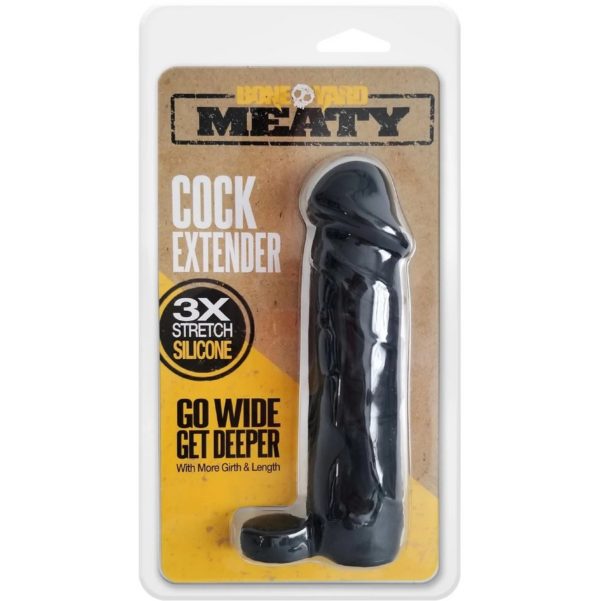 Boneyard Meaty 3X Stretch Silicone Penis Extender 6.5in - Black