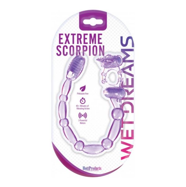 Wet Dreams Super Xtreme Vibrating Scorpion Silicone Cockring Waterproof Purple - Imagen 2