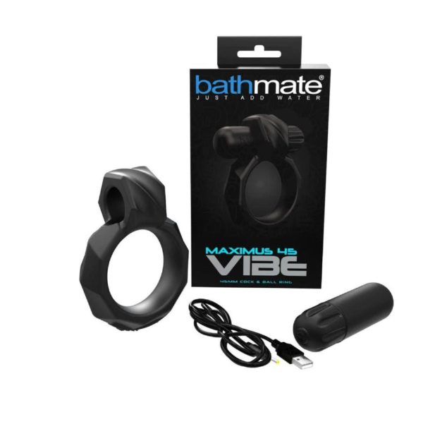 Bathmate Maximus Vibe 45 Rechargeable Silicone Cock Ring - Black